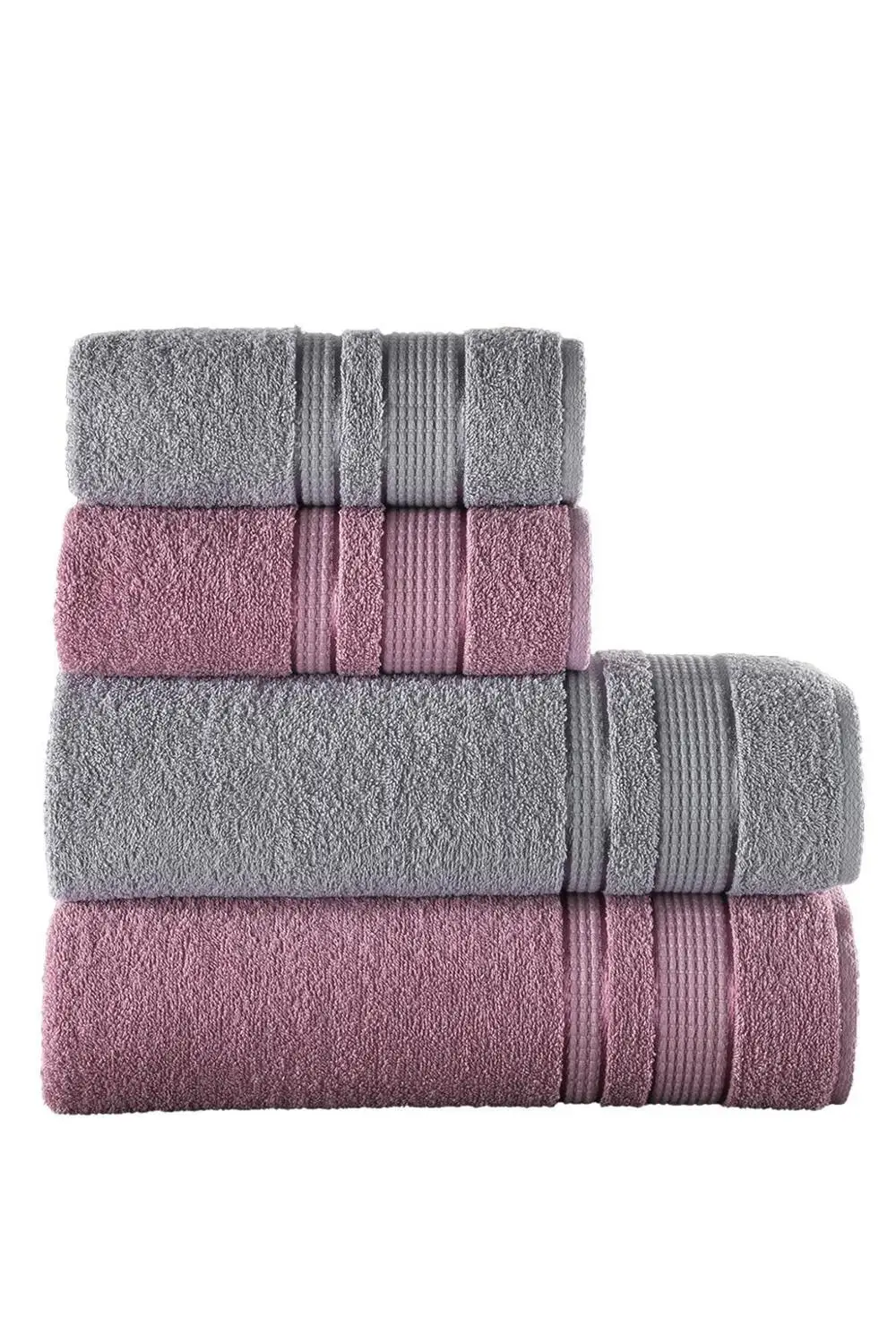 Towel Set 4 pcs %100 Cotton Face Towel Microfiber Bath for Adults Compressed Hair Drying Bathroom Serviette Made in Turkish