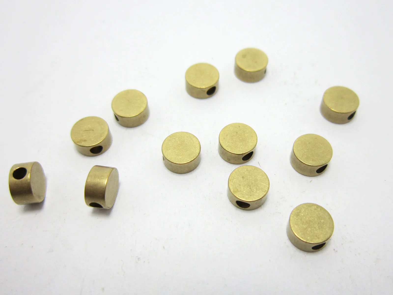 

20pcs Round Brass Spacer Beads, Brass Slider Beads, 5x2.6mm, Bracelet Sliders, Beading, Jewelry Making R1154