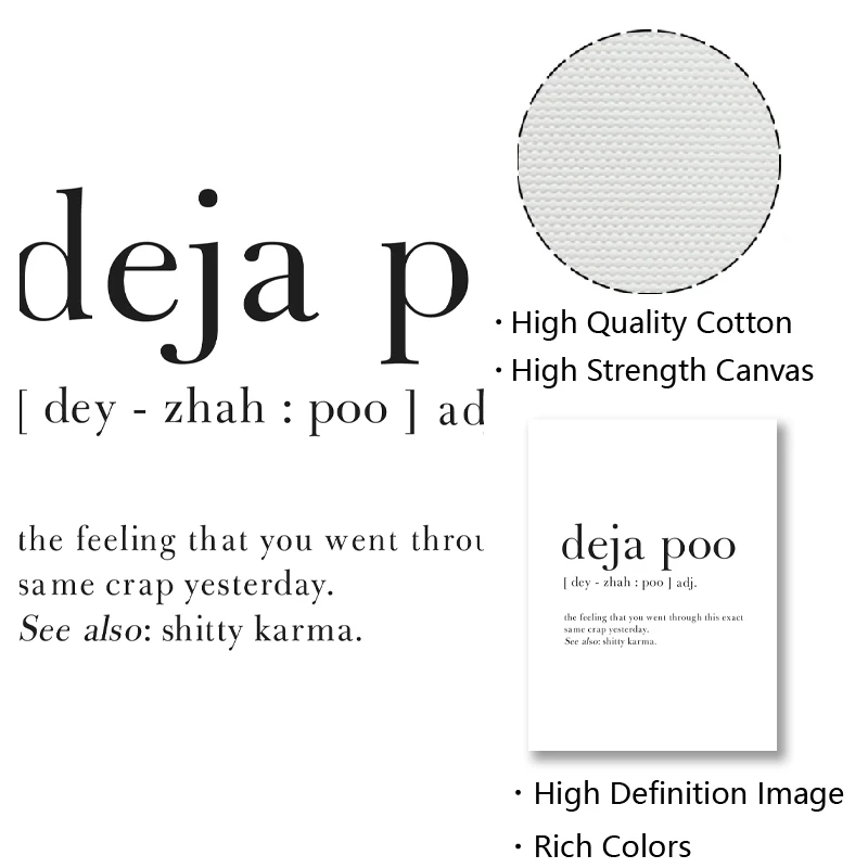 Bathroom Definition Canvas Print Spanish Deja Poo Minimalist Poster Bathroom Signs Painting Toilet WC Spain Wall Art Decoration