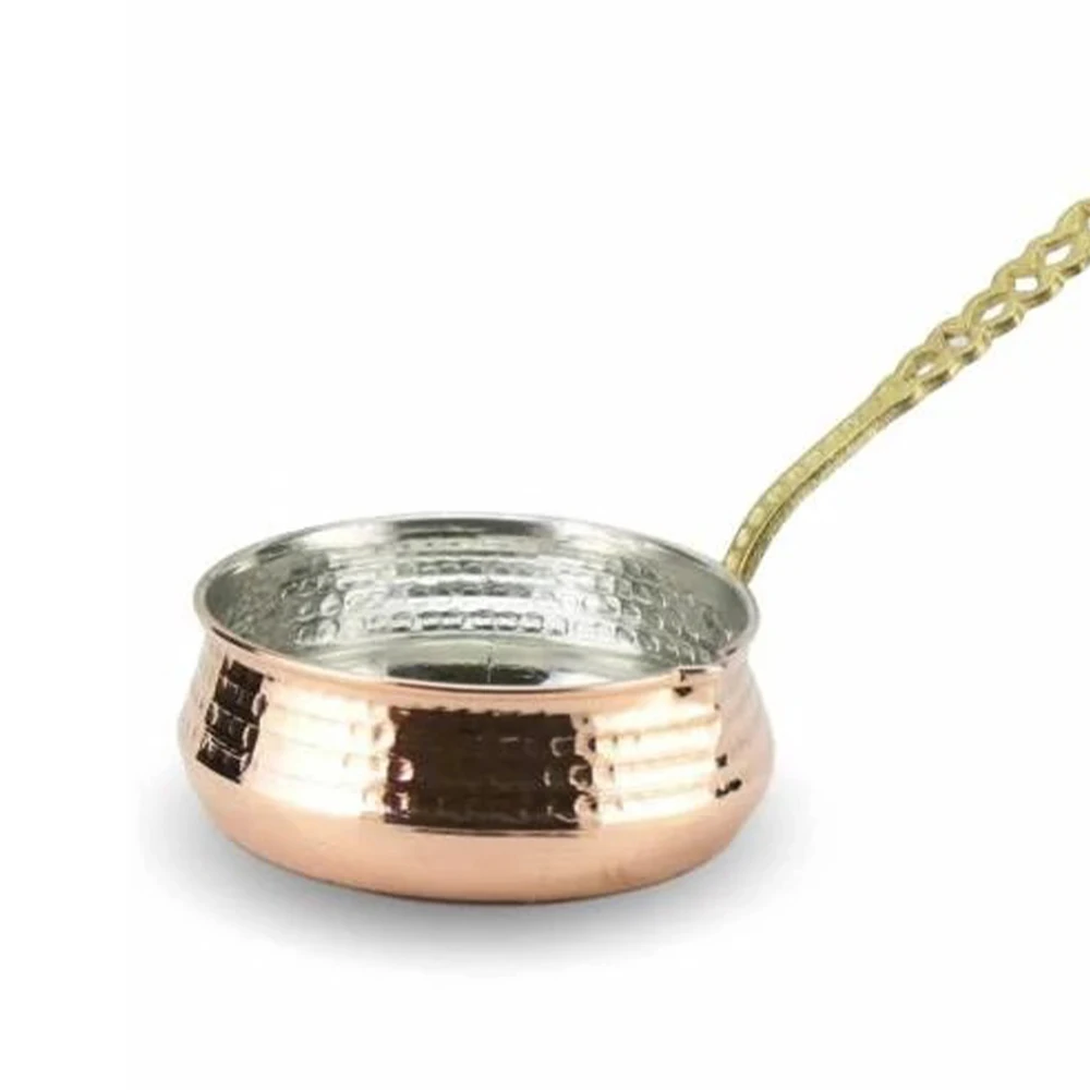 Morya Tin Plated Handcrafted Copper Medium Size Sauce Pan, Gift Houseware Quality and Useful, Turkish Tin Plated Sauce Pan