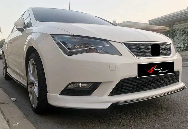 Custom Style Front Bumper Lip For Seat Leon 2017 car accessories splitter lip diffuser car tuning wing side skirts