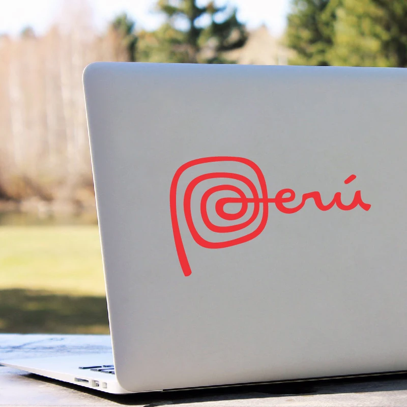 Peru Logo Vinyl Art Sticker Car Window Decor, Peruvian Sign Peruano Laptop Decals for Apple Macbook Pro / Air Decoration