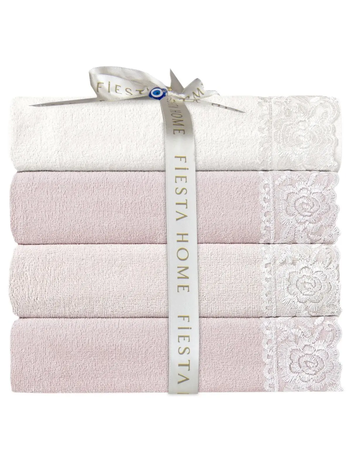 Turkish Pure %100 Cotton Super Absorbent Towel Set 4 Pıeces 50x90cm Soft 2021Home Textile Pink to White