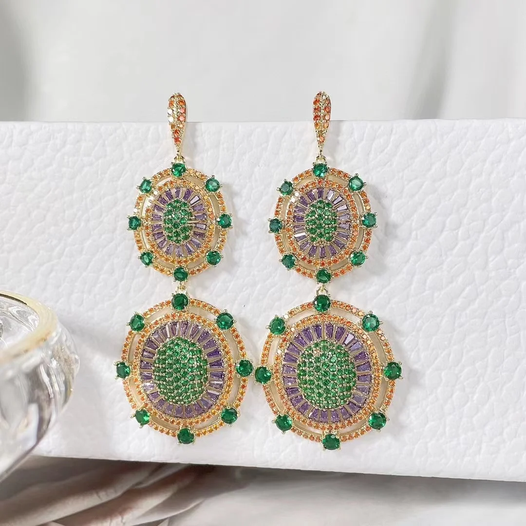 

EYER Fine Jewelry Earrings For Girls Women Wedding Bridal Trendy Jewelry Brands Green Stone Zirconia CZ Drop Earrings 2022