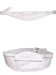 Muslim Ihram Hajj Umrah White Money Belt, Waist Bag, Faux Leather, Islamic Worship Mecca Arab Costume Tilbia Azar