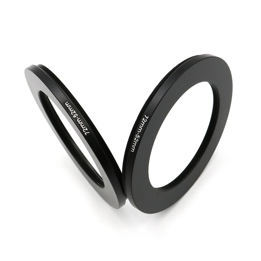 72-52 /55 /57 /58 /62 /67 /74 /77 /82 /86 مللي متر ، 2 قطع المعادن خطوة أعلى/تنحى حلقة مهايئ المرشح الدائري