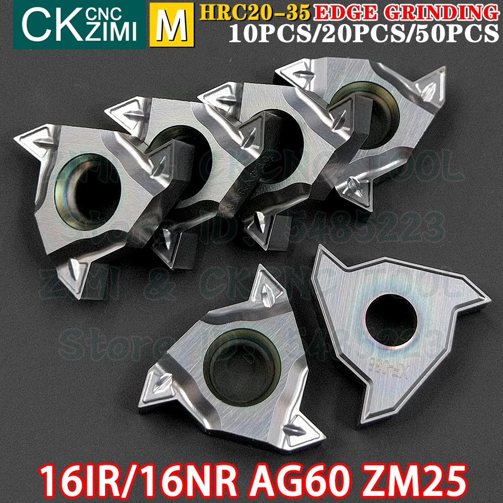 Imagem -04 - Pastilhas de Metal Duro de 0530 mm Pastilhas de Torneamento com Rosca Externa Interna Ferramentas Ferramentas Cnc de Torno de Metal para Snl Snr Ser Sel Porta-ferramentas 16ir Ag60 Zm25 16nr Ag60 Zm25