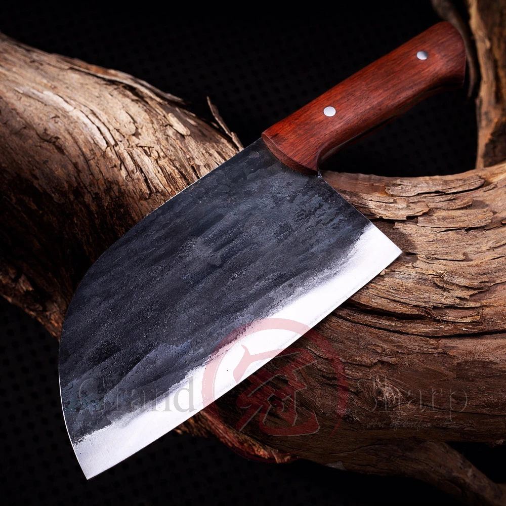 

Handmade Chinese Cleaver Chef Knife Manganese Steel ECO Friendly Kitchen Slicing Chop Cooking Home Tools BBQ Gadgets Wood Handle