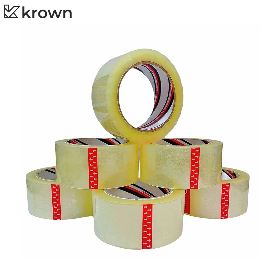 Krown - Packing Tape 48mm X 100m Extra Strong and Resistant Adhesive Seal for Packing, Packing Tape for Packing Packages and Shipping and Moving Boxes, 6 Rolls Transparent Color