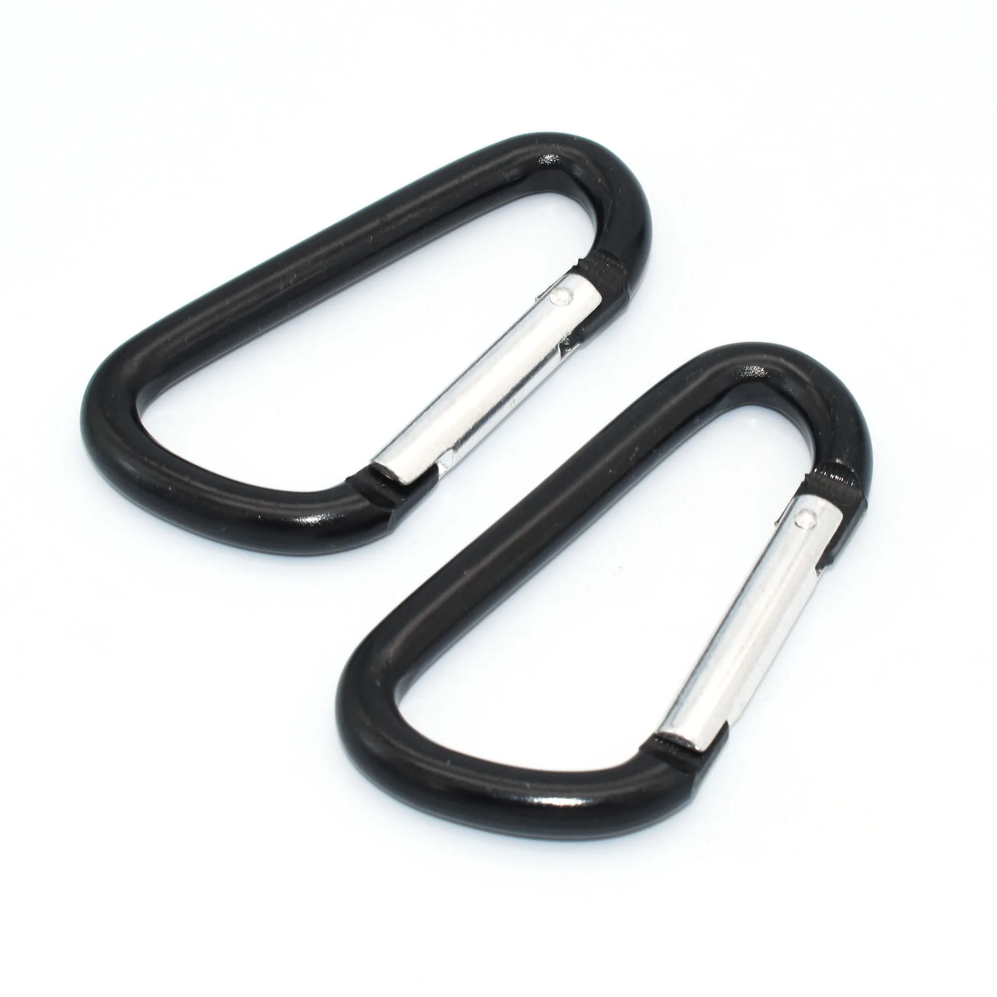 

2.5" 2/4PCS Black Carabiner Clips Aluminum D Buckles Karabiner Spring Snap Buckle Keychain Clip Keyrings for Bottle Water Clip