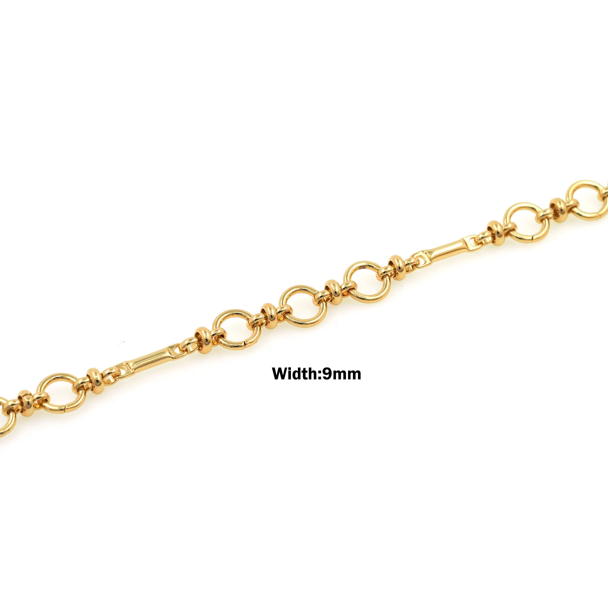 Men's Gold Filled Loose Chain Ladies DIY Bracelet Necklace Jewelry Making Materials O-shaped Semi-finished Chain