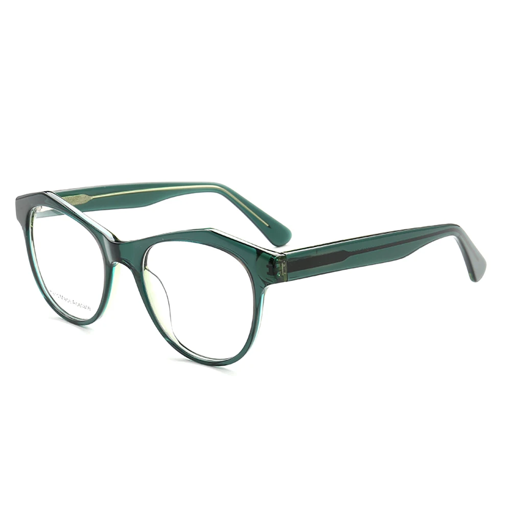 Women Round Optical eyeglass Frames men Fashion Special acetate Eyeglasses Frames vintage retro glasses frames light brown green