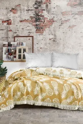 Pineapple Model 220x240cm 100% Cotton King Size Turkish Sofa cover & Bedspread