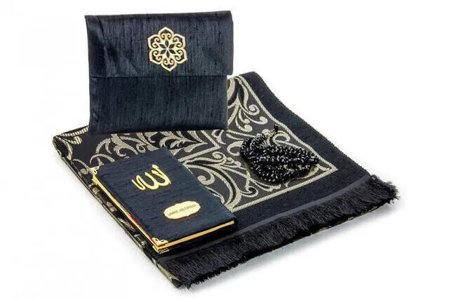 WONDERFUL Slub Fabric Covered Yasin Book - Bag Size - Name Special Plate - Prayer Rug - Rosary - Sachet