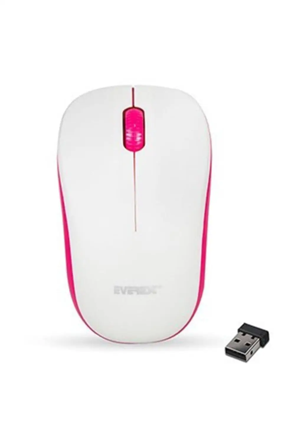 Everest Sm165 White Red 2.4 Ghz Wireless Mouse Computer General Use Plug and Play Feature