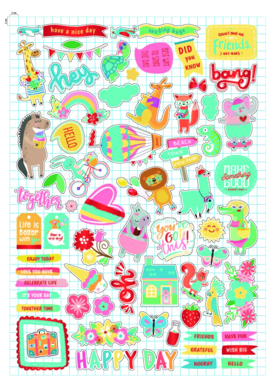 Creative Path 134 Stück Scrapbooking-Stanzformen Bunte Niedliche Tier-Papierstanzformen Ephemera-Verzierungen für Journaling und Basteln – Detail 1