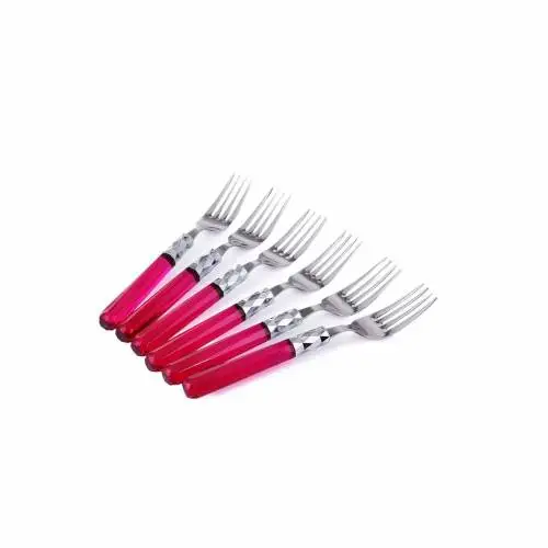 Pink 6 & #039;LI Platinum Dessert Fork Set