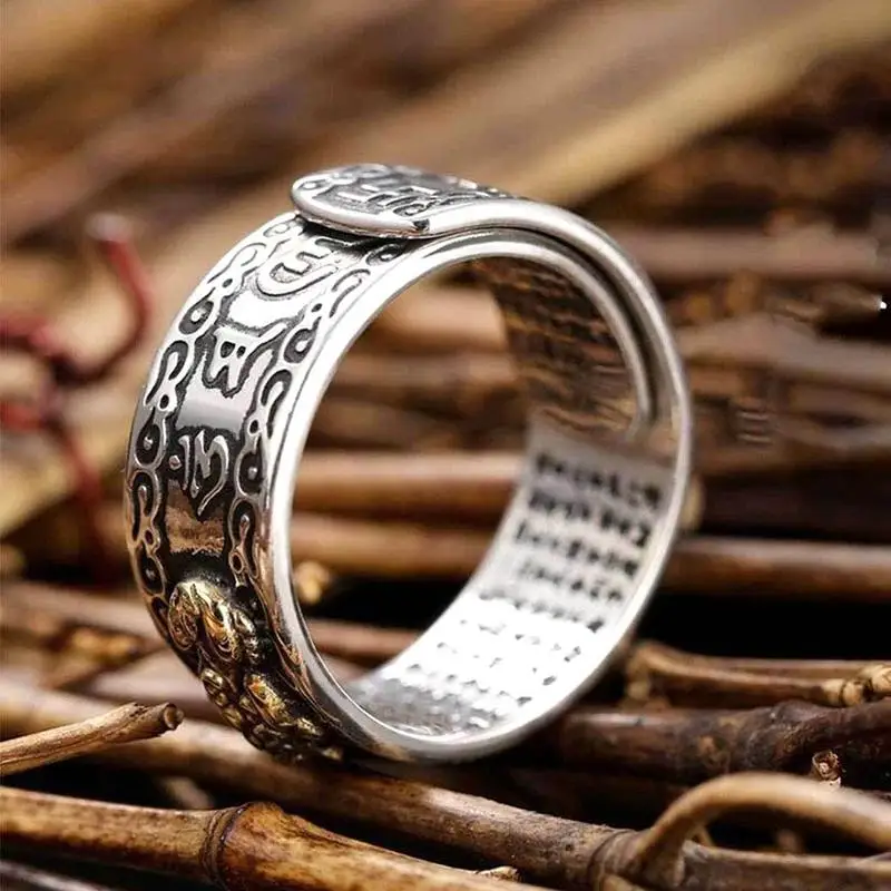Vintage Pixiu Ring Chinesischer Feng Shui Unisex Amulett Verstellbarer Ring Für Männer Frauen Bringen Reichtum Viel Glück Schmuck Geschenk – Detail 4