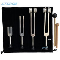4 pcs/set Medical Tuning Fork Sound Vibration Therapy Chakra Steel Music Kit Nervous System Testing Tuning Fork
