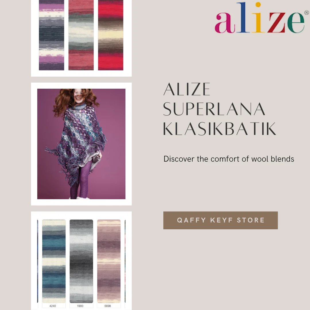 Alize Superlana Klasik Batik 75% Acrylic, %25 Wool Knitwear Scarf Blanket Hand Knitting Yarn for DIY handcrafted Amigurumi