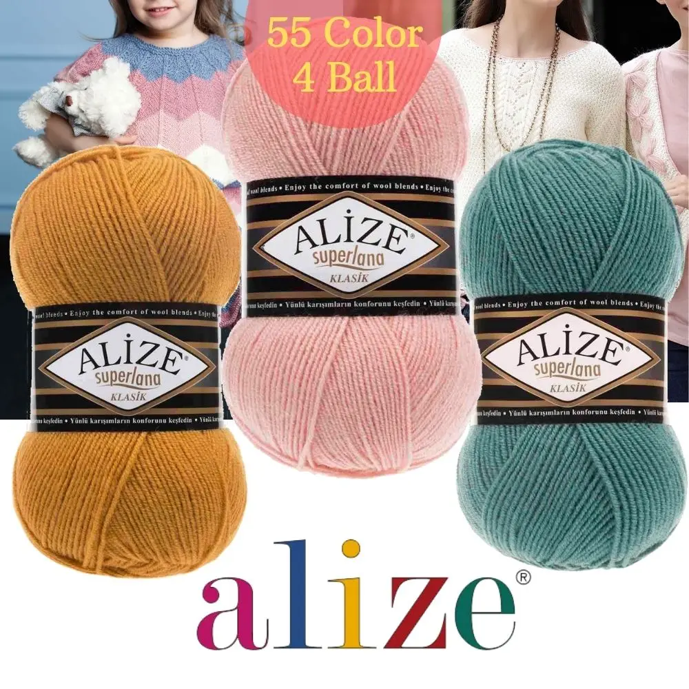 

Wool Hand Knitted 4 Ball Alize Superlana Klasik Yarn 280 Meters (100gr) 66 Color, Scarf, Blanket, Winter, Warm, Baby, Scarfs, Cardigan, Beret, Dress, Made In Turkey, Quality, Crochet, Needles, Hobby, Diy