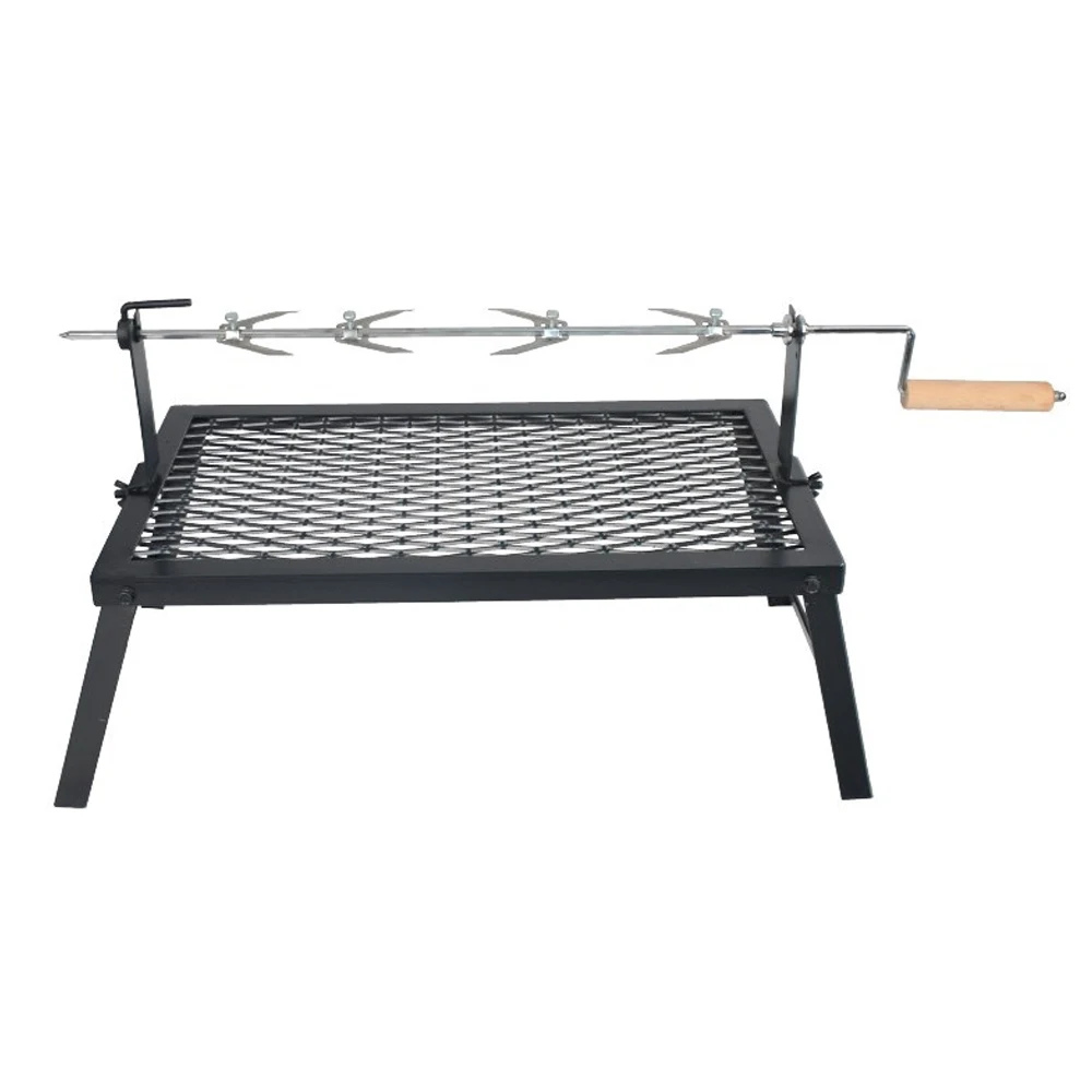 Fire Grill, Wood Fire Grill Enjoyment, Foldable Black Camping Grill Barbecue Grill Multi-Purpose Grill