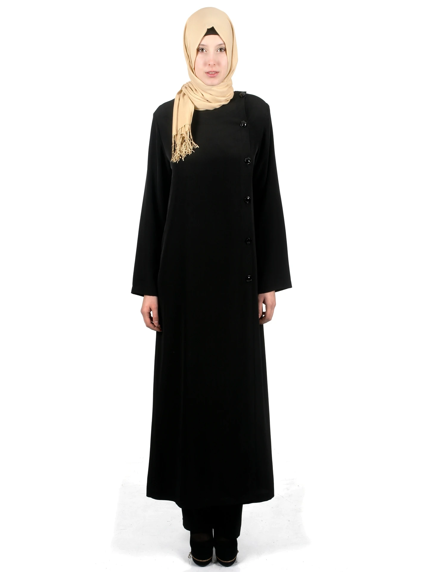 

Muslim Fashion Abaya Buttoned on the Side Tied Soft Ladies Turkey Luxury Ferace Arab Turkey Women High Quality Elegant Reis