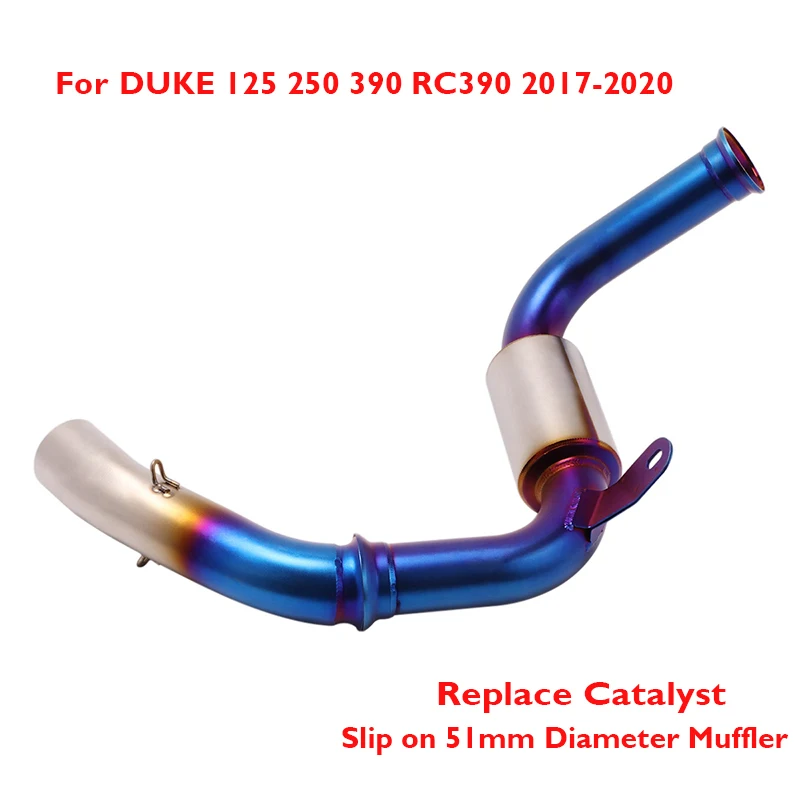 Slip on Motorcycle Exhaust Tube Middle Connector Pipe  Exhaust System Modified  for DUKE  125 250 390  RC390 2017 2018 2019 2020