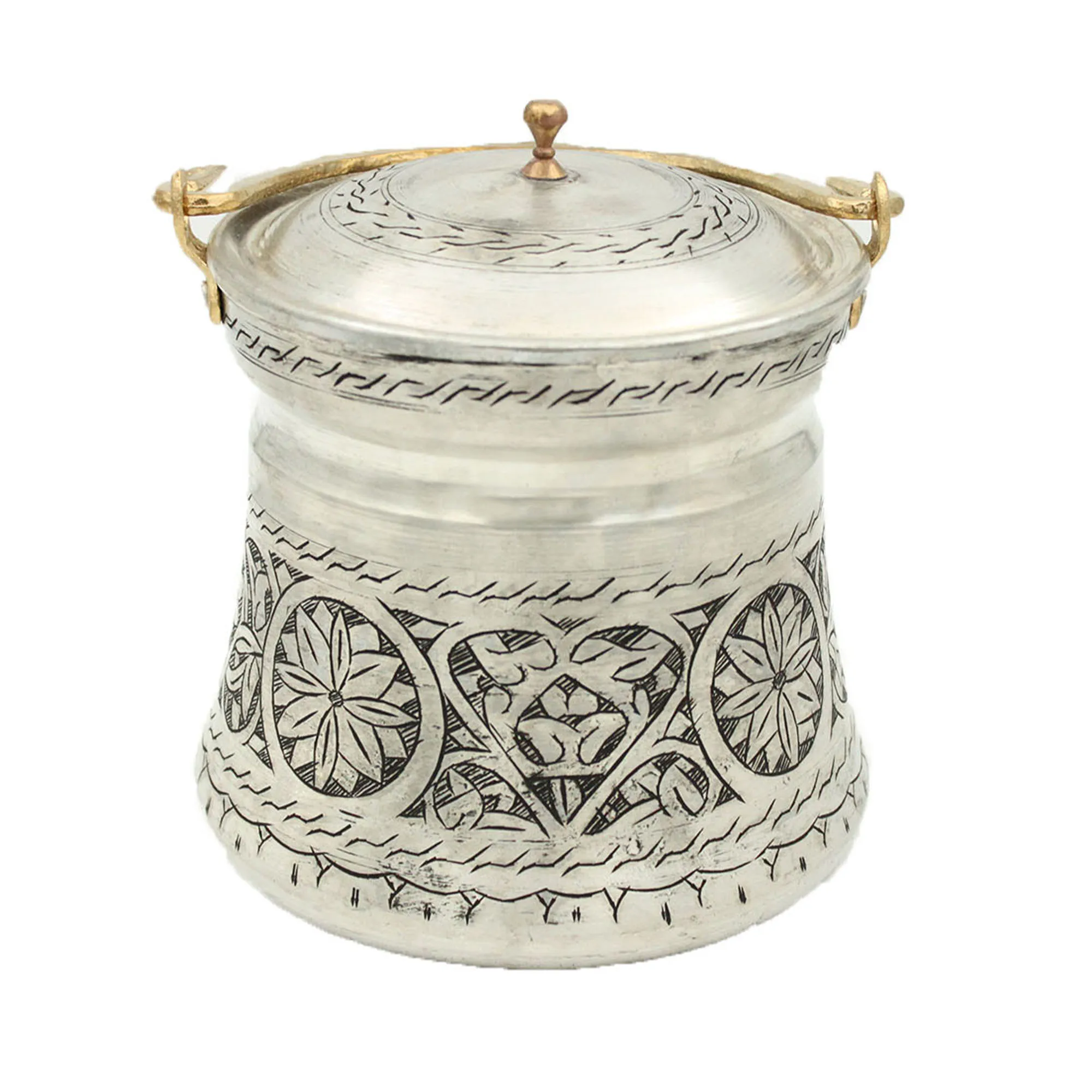 Copper Bucket Handmade Anatolian Pattern 3 Lt;