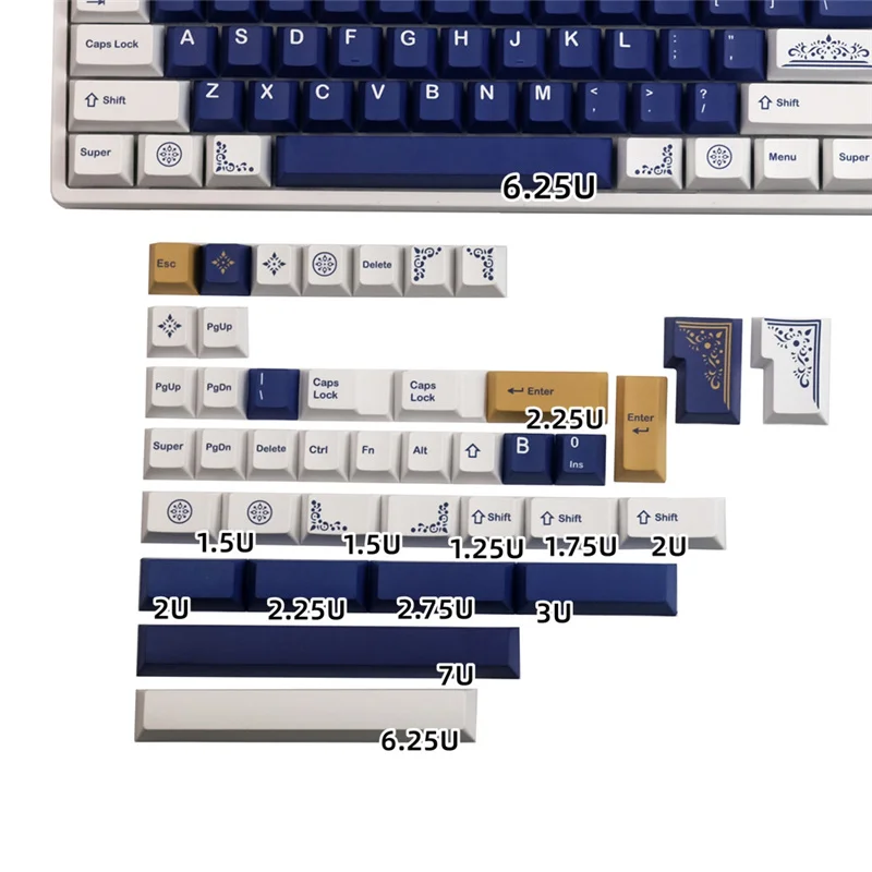 GMK-Tapa de tecla Lazurite para teclado mecánico, teclas PBT de perfil Cherry para DZ60/RK61/64/gk61/68/75/84/87/96/144/980, 104/108 teclas