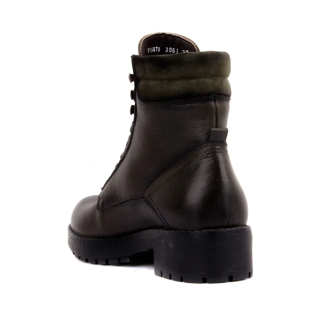 Segel Lakers-Grün Frauen Leder Stiefel