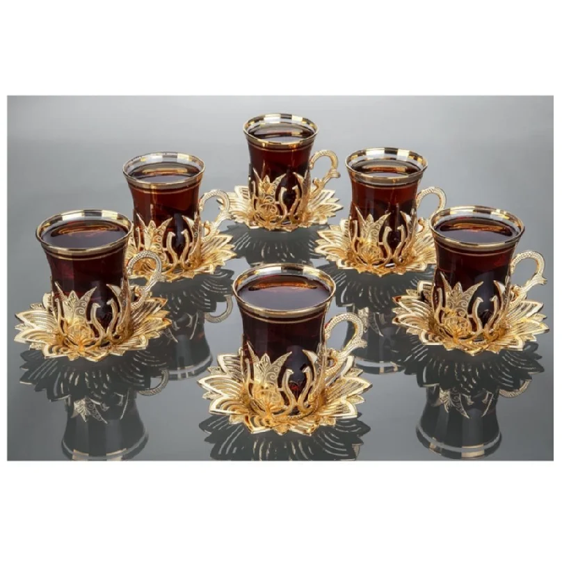 Turkish Tea Sets Arabic Cups Set Authentic Tea Sets Arabic Tea Sets of 6 Coffee Cups Set Espresso Sets Copper Tea Sets Tea Glass