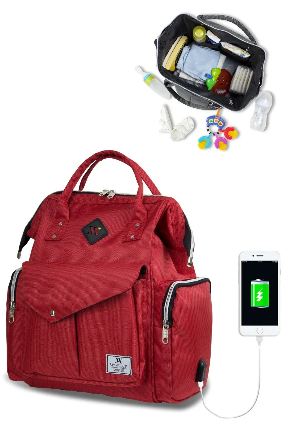 Mother Baby Care and Backpack With USB Baby Bag