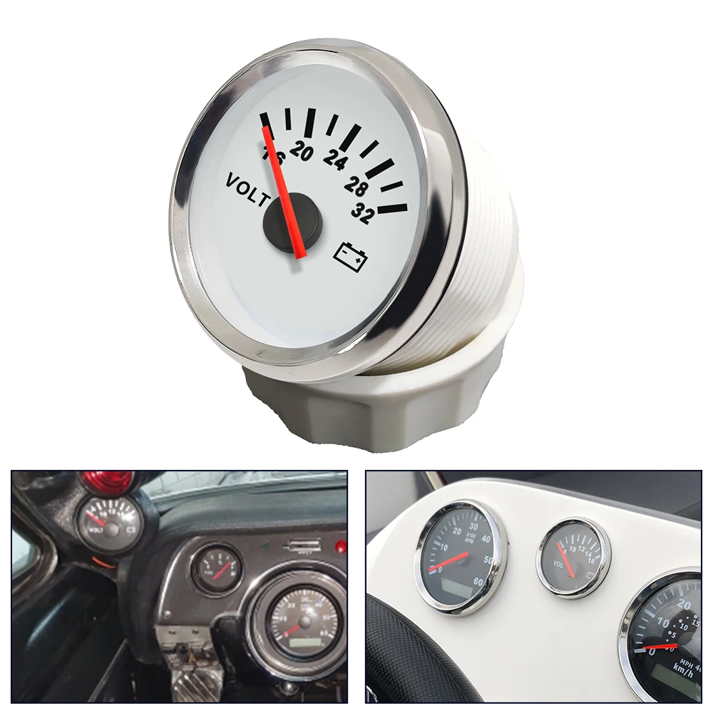 

Новый 52 мм водонепроницаемый вольтметр Универсальный измеритель напряжения 8-16 в 16-32 В с красной подсветкой для лодки автомобиля яхты
