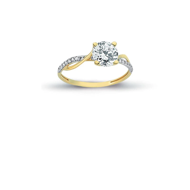 14K Solid Gold Gracious Solitaire Engagement Wedding Ring