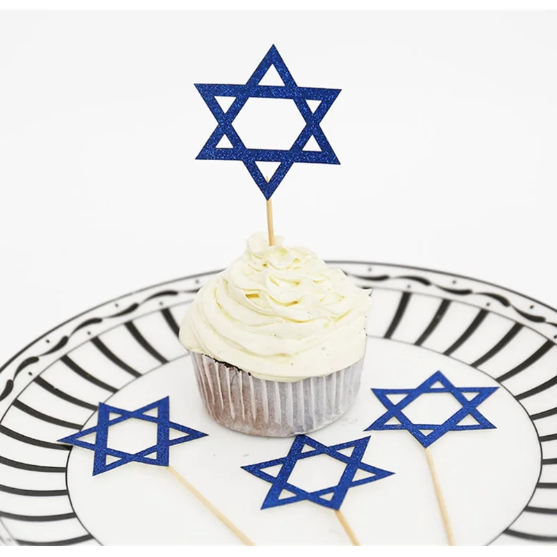 

Customised Star of David glod Cupcake Toppers /Personalised Jewish star cake topper/Jewish Cupcake Toppers/ food picks