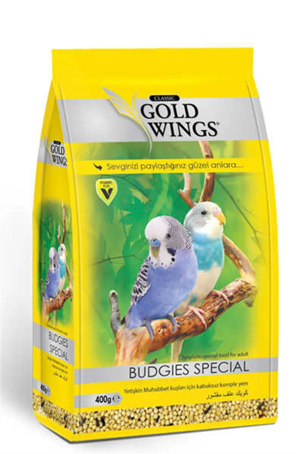 

Gold Wings Classic Shellless Food 400 gr Complete Special Food For Adult Budgies Special