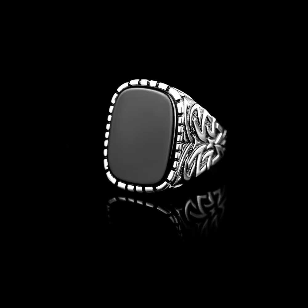 

Elegant Ottoman Ring in 925 Sterling Silver Black Onyx Stone Rings Trendy Gift for Men Rings Free Shipping Fine Jewelry