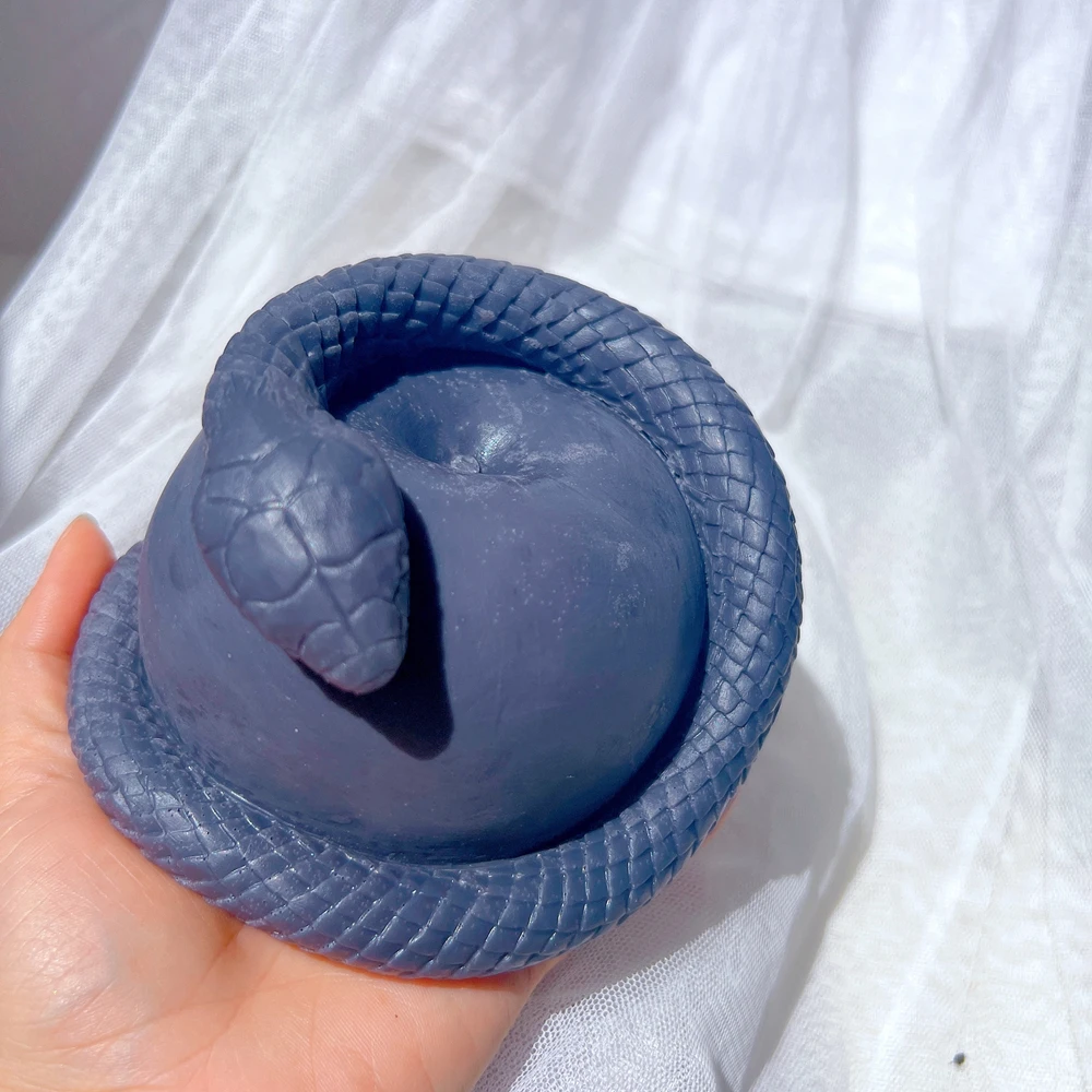Realistic Snake Apple Candle Silicone Mold Animal Wax Candles Mould Terror Art Home Decor