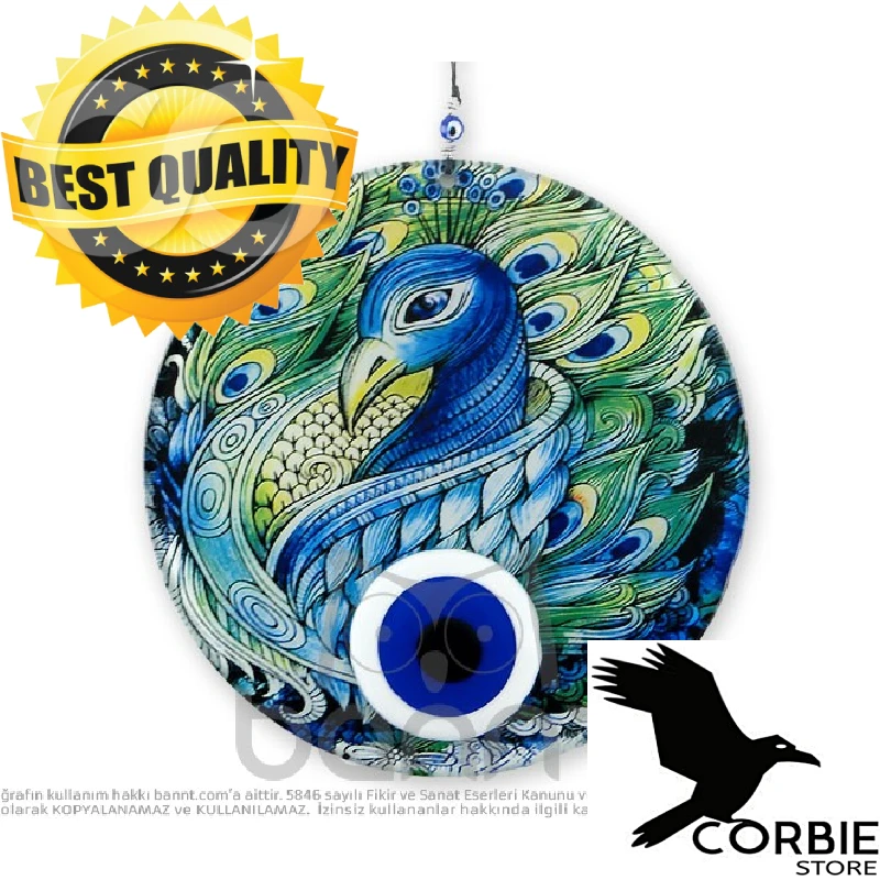 Peacock Fusion Glass 23 cm Bannt Amulet Charm Talisman Spell Incantation High Quality