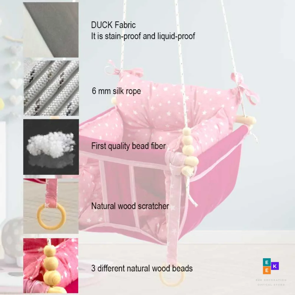 Baby Swing Play Activity Children Hammock Fun Hanging Boys Girls Babies Kids Safe Toy Rocking Chair Canvas Seat Models