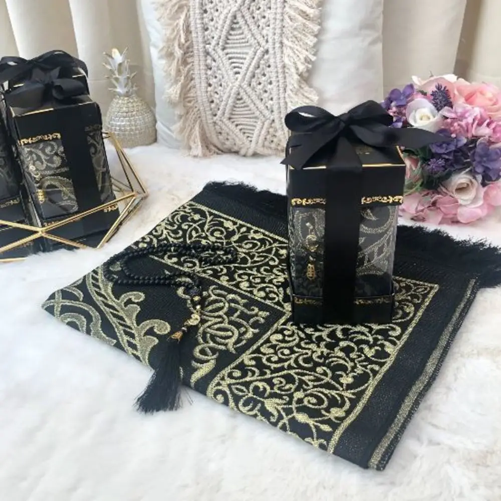 

Çırağan Prayer Rug Rosary Gift Set Black (muslim islamic gift سجاد صلاة مسلم هدية إسلامية sijad salat muslim hadiat 'islamia