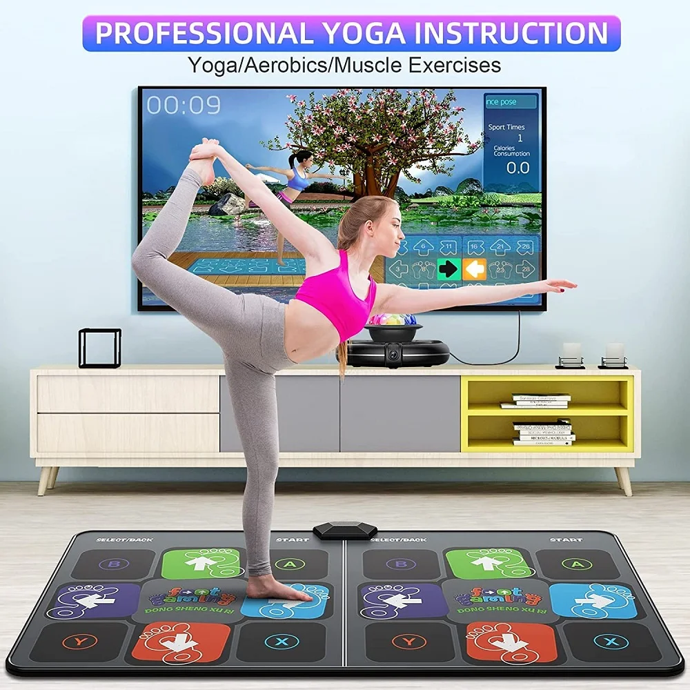 Polymère de danse pour TV et PC, tapis de fitness, double contrôleur sans fil, phtalPad pliable, jeu vidéo de sport familial, musique anti-ald