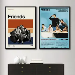 Vintage Friends TV Show Poster Classic Friends Wall Art Canvas Painting Prints Wall Pictures For Living Room Bedroom Home Decor