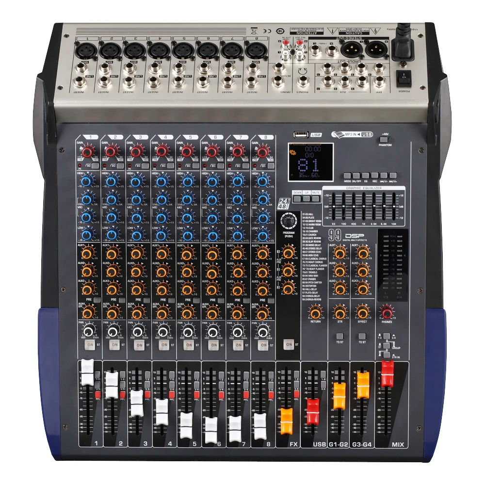 Edx8/16 canais misturador de palco desempenho família ktv karaoke ao vivo usb áudio mixer bluetooth mp3 reprodução dj controlador Brasil no tax
