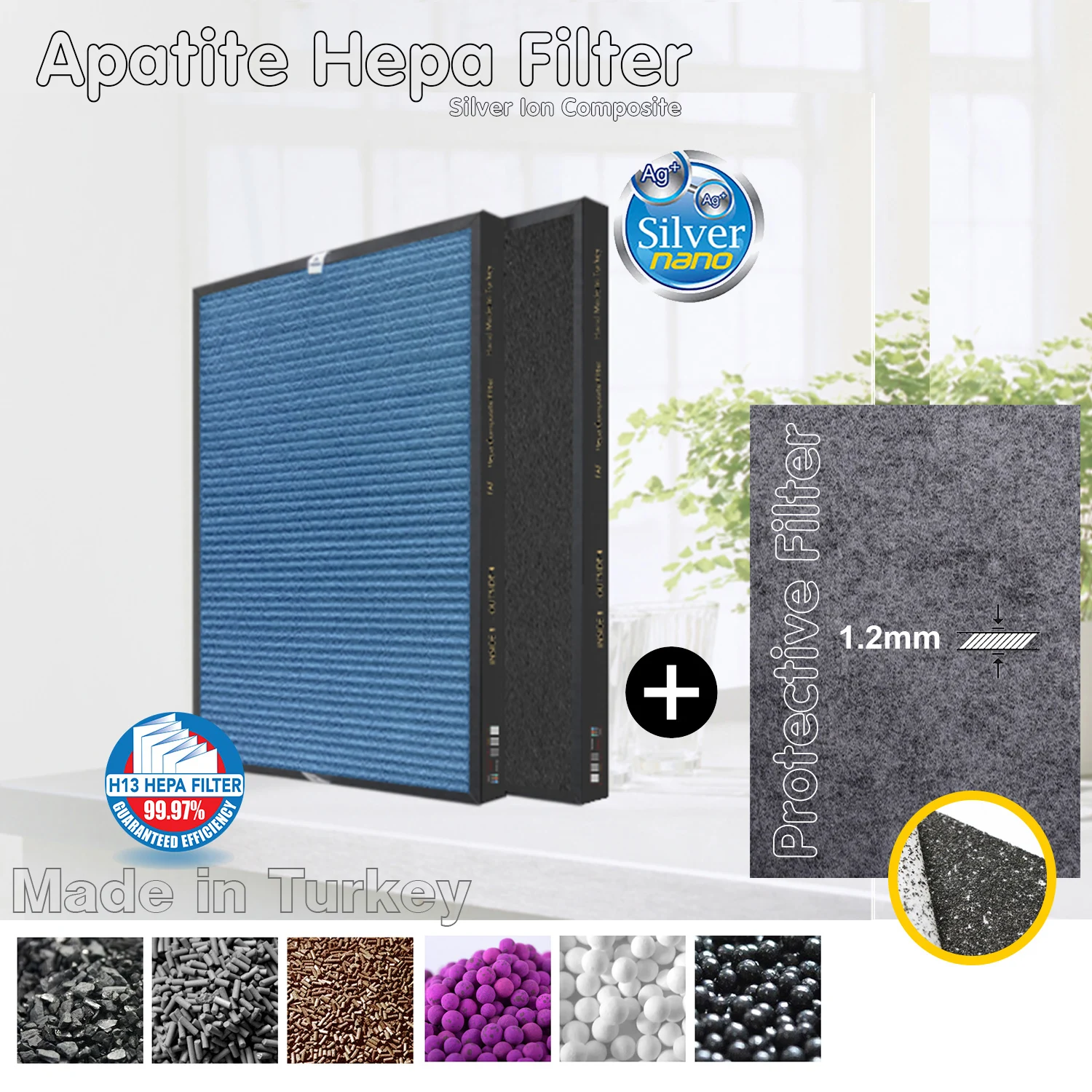 Rowenta PU6010-PU6020FO-PU6021F1-PU6080FO Air Purifier Compatible Hepa Carbon Combined Filter