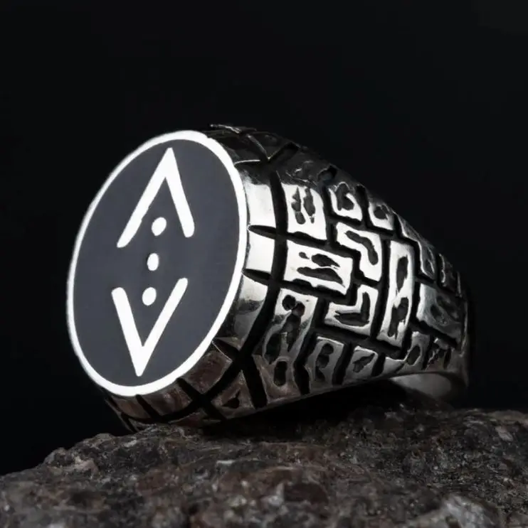 Shukur الحفرة logo Ring 925 Sterling Silver Jewelry Made in Turkey in a luxurious way for men with gift Guaranteed High-quality