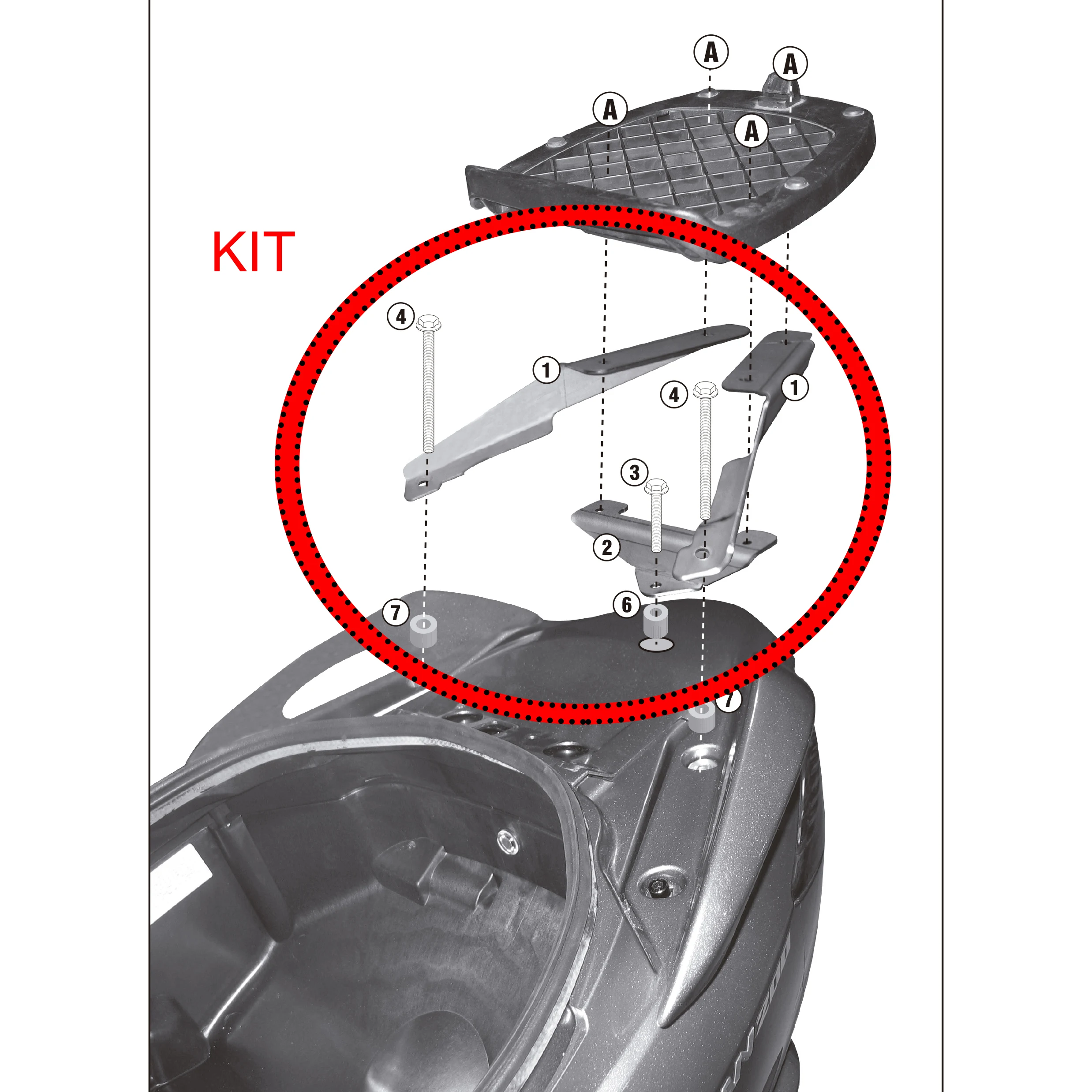 Givi SR3106-monolock Suzuki Burgman 125/200 04/17 (trunk not included)