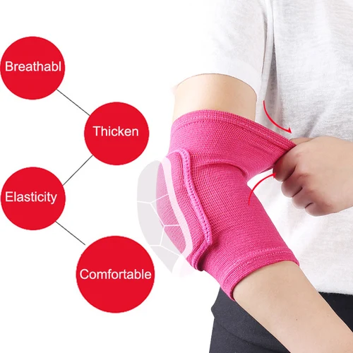 Imagen 2 del producto Coderas elásticas de esponja gruesa, protectores de rodilla para codo, baloncesto, voleibol, deporte, funda para brazo, almohadilla para adultos y niños