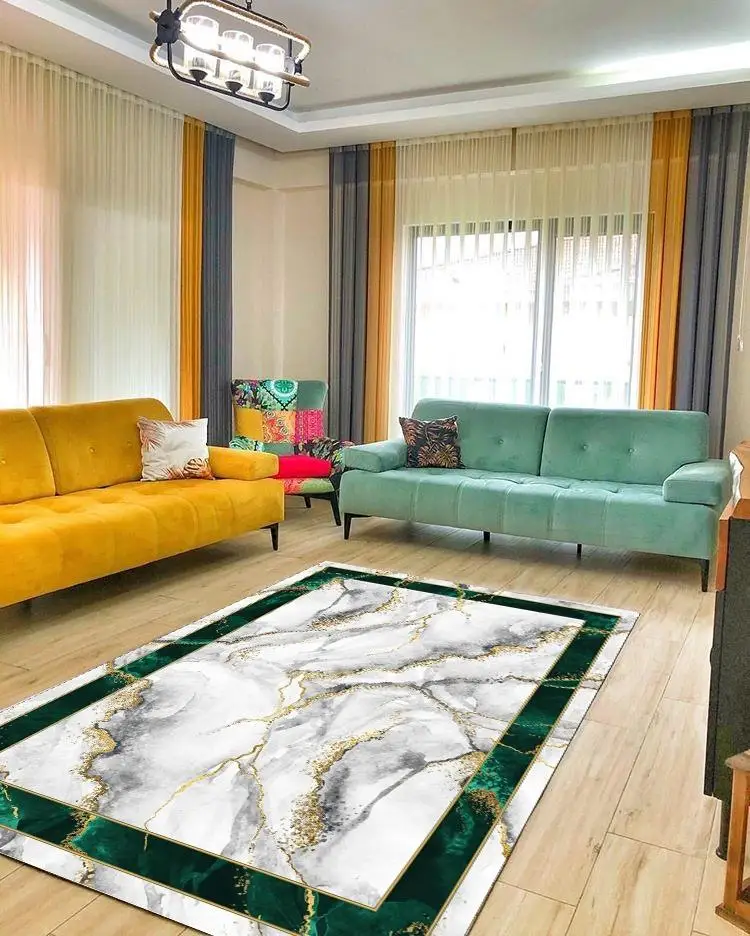 

Decorative living room carpet slip-resistant faux leather base powder stain resistant Thai feather fabric available four seasons cold resistant